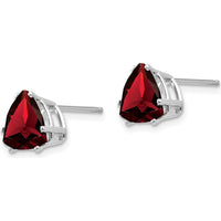 14K White Gold Garnet Trillion Stud Earrings - 1.80 Carat Total Garnet Weight by Monteluci Fine Jewelry