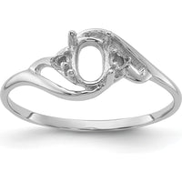14K White Gold Gemstone Ring Mounting with Polished Finish - Customizable Design by Monteluci Fine Jewelry