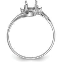14K White Gold Gemstone Ring Mounting with Polished Finish - Customizable Design by Monteluci Fine Jewelry