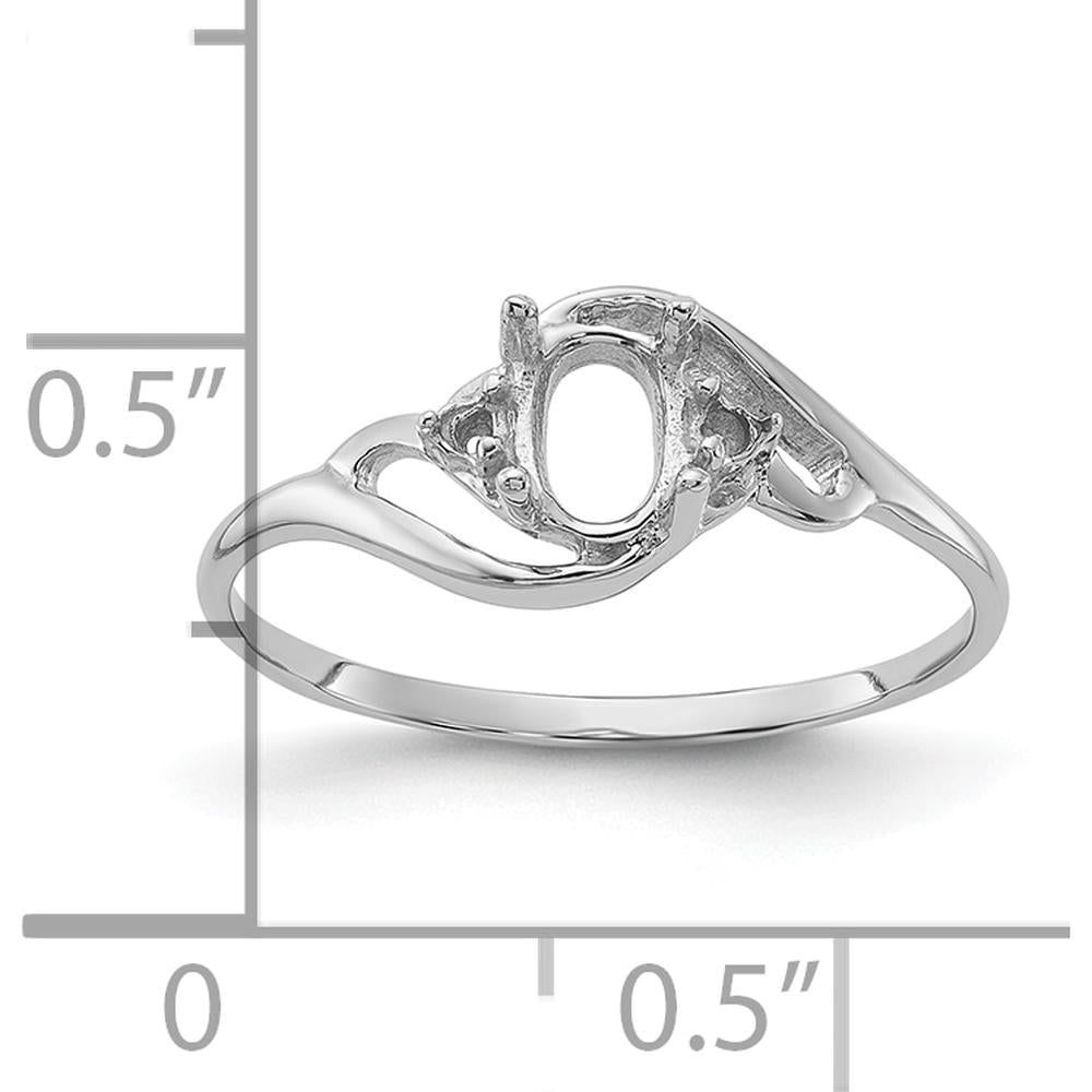 14K White Gold Gemstone Ring Mounting with Polished Finish - Customizable Design by Monteluci Fine Jewelry