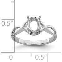 14K White Gold Gemstone Ring Mounting with Rhodium Plating - 9mm Top Length by Monteluci Fine Jewelry