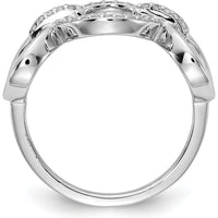 14K White Gold Geometric Circle Ring with Pavé Set Round Diamonds - 0.15 Carat Total Diamond Weight by 0