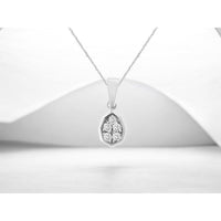 14K White Gold Geometric Cluster Pendant with Prong-Set Round Diamonds - 0.10 Carat Total Diamond Weight - Royal Jewelry