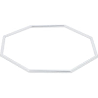 14K White Gold Geometric Octagon Hinged Bangle Bracelet - 8.5 Inch Length