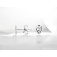 14K White Gold Geometric Stud Earrings with Round Diamonds - 0.19 Carat Total Diamond Weight - Royal Jewelry