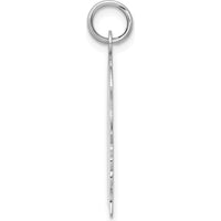 14K White Gold Girl Charm - Engravable Personalized Pendant - 26mm Length by Oro Pregiato