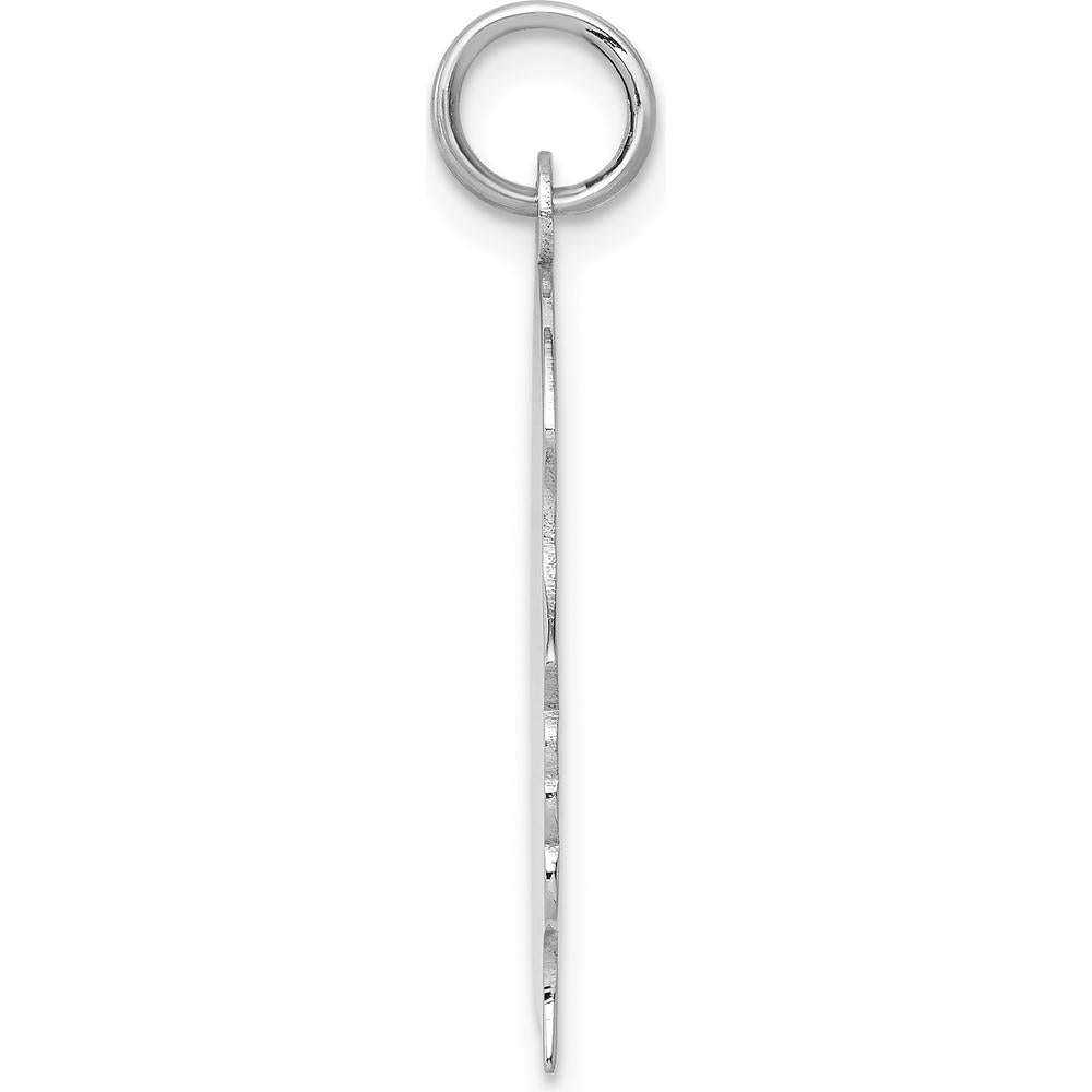 14K White Gold Girl Charm Pendant - Engravable Solid Gold Right-Facing Girl Pendant by Oro Pregiato