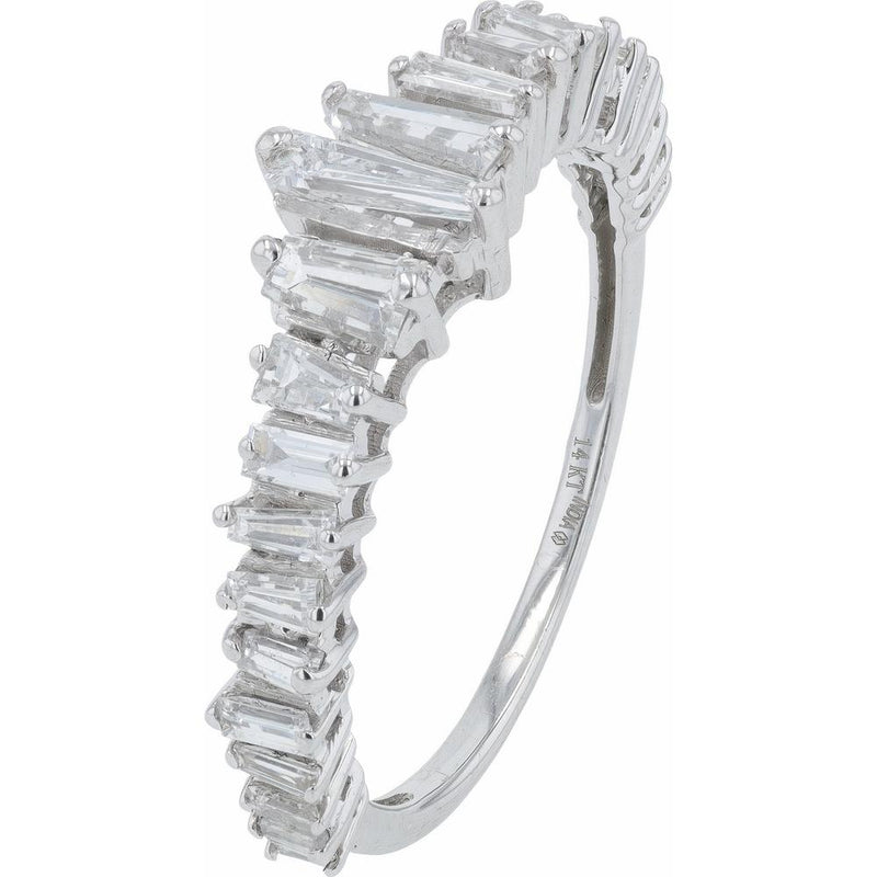 14K White Gold Graduated Baguette Diamond Band - 1.00 Carats Total Diamond Weight