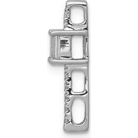 14K White Gold Graduated Diamond and Rectangle Sapphire Pendant - 0.24 Carat Sapphire, 0.06 Carat Total Diamond Weight by Monteluci Fine Jewelry