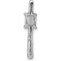 14K White Gold Graduated Diamond and Rectangle Sapphire Pendant - 0.24 Carat Sapphire, 0.06 Carat Total Diamond Weight by Monteluci Fine Jewelry