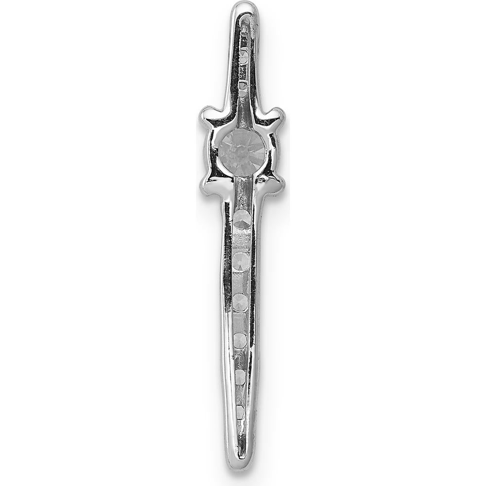 14K White Gold Graduated Diamond and Sapphire Fancy Chain Slide - 0.178 Carat Sapphire and 0.090 Carat Total Diamond Weight by Monteluci Fine Jewelry