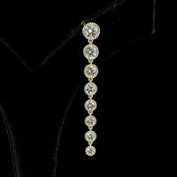 14K White Gold Graduated Drop Earrings with Bezel Set Round Lab Diamonds - 3.55 Carats Total Diamond Weight - Covaloro Fine Jewelry