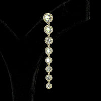 14K White Gold Graduated Drop Earrings with Bezel Set Round Lab Diamonds - 3.55 Carats Total Diamond Weight - Covaloro Fine Jewelry