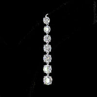 14K White Gold Graduated Drop Earrings with Round Brilliant Cut Lab Diamonds - 4.41 Carat Total Weight, E-F Color VS Clarity - Covaloro Fine Jewelry
