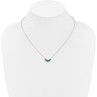 14K White Gold Graduated Marquise Emerald Necklace with Rhodium Finish - 0.47 Carat Total Emerald Weight by Lumare Gioia