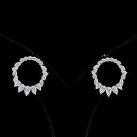 14K White Gold Graduated Pear-Shape Diamond Crawler Earrings with Mixed Shape Lab Diamonds - 2.65 Carats Total Diamond Weight - Covaloro Fine Jewelry