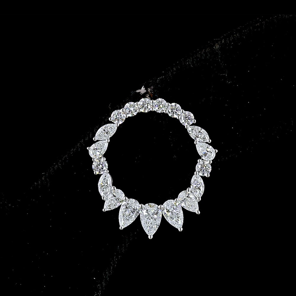 14K White Gold Graduated Pear-Shape Diamond Crawler Earrings with Mixed Shape Lab Diamonds - 2.65 Carats Total Diamond Weight - Covaloro Fine Jewelry