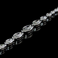 14K White Gold Graduated Riviera Bracelet with Bezel Set East-West Marquise Cut Lab Diamonds - 4.25 Carats Total Diamond Weight - Covaloro Fine Jewelry