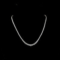 14K White Gold Graduated Riviera Necklace with 171 Lab Grown Round Brilliant Cut Diamonds - 8.40 Carat Total Diamond Weight, E-F Color VS1 Clarity - Covaloro Fine Jewelry