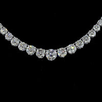 14K White Gold Graduated Riviera Necklace with 171 Lab Grown Round Brilliant Cut Diamonds - 8.40 Carat Total Diamond Weight, E-F Color VS1 Clarity - Covaloro Fine Jewelry