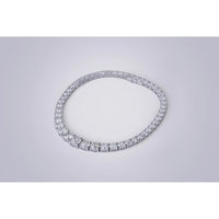 14K White Gold Graduated Riviera Necklace with 49 Old European Cut Lab Diamonds - 106.41 Carats Total Weight, Featuring a 7.17 Carat Center Stone - Covaloro Fine Jewelry