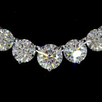 14K White Gold Graduated Riviera Necklace with 79 Round Cut Lab Diamonds - 50.07 Carat Total Weight, E-F VS1 Clarity - Covaloro Fine Jewelry