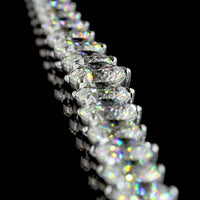 14K White Gold Graduated Riviera Necklace with 88 Round Brilliant Cut Lab Diamonds - 40.29 Carat Total Diamond Weight, E-F VS1 Clarity - Covaloro Fine Jewelry