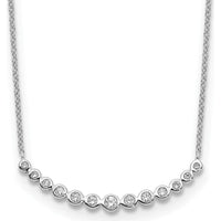 14K White Gold Graduating Diamond Bezel-set Necklace - 0.25 Carat Total Diamond Weight by Monteluci Fine Jewelry