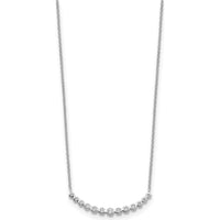 14K White Gold Graduating Diamond Bezel-set Necklace - 0.25 Carat Total Diamond Weight by Monteluci Fine Jewelry