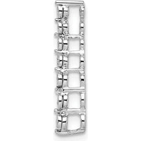 14K White Gold Graduating Diamond Curved Chain Slide Pendant - 1/10 Carat Total Diamond Weight by Oro Pregiato
