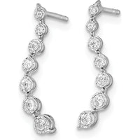 14K White Gold Graduating Diamond Drop Earrings - 0.089 Carat Total Diamond Weight by Oro Pregiato