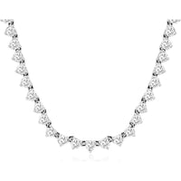 14K White Gold Graduating Diamond Necklace - 10.80 Carats Total Diamond Weight