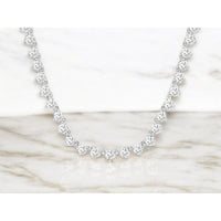 14K White Gold Graduating Diamond Necklace - 10.80 Carats Total Diamond Weight