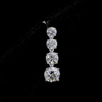 14K White Gold Graduating Drop Earrings with Prong Set Round Lab Diamonds - 2.91 Carats Total Diamond Weight - Covaloro Fine Jewelry