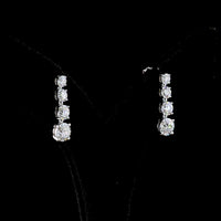 14K White Gold Graduating Drop Earrings with Prong Set Round Lab Diamonds - 2.91 Carats Total Diamond Weight - Covaloro Fine Jewelry