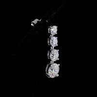 14K White Gold Graduating Drop Earrings with Prong Set Round Lab Diamonds - 2.91 Carats Total Diamond Weight - Covaloro Fine Jewelry