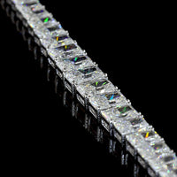 14K White Gold Graduating Riviera Necklace with 148 Radiant Cut Lab Diamonds - 19.66 Carat Total Weight, E-F Color VS2 Clarity - Covaloro Fine Jewelry