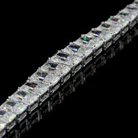 14K White Gold Graduating Riviera Necklace with 148 Radiant Cut Lab Diamonds - 19.66 Carat Total Weight, E-F Color VS2 Clarity - Covaloro Fine Jewelry