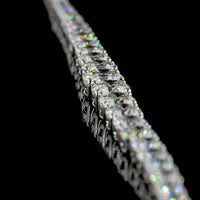 14K White Gold Graduating Riviera Necklace with 73 Prong-Set Round Lab Diamonds - 14.19 Carat Total Weight, E-F Color VS Clarity - Covaloro Fine Jewelry