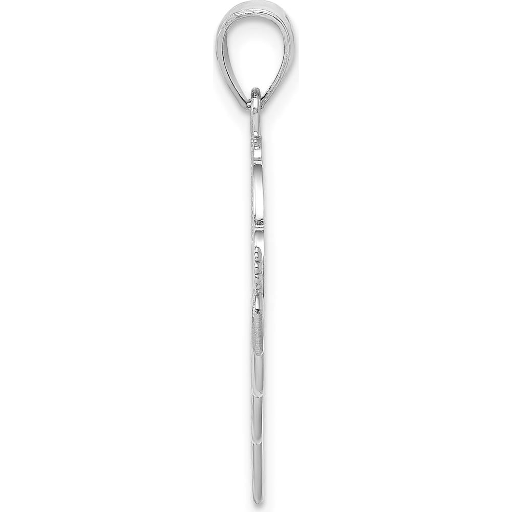 14K White Gold Grandma Birthstone Charm Holder Pendant with Rhodium Plating by Oro Pregiato