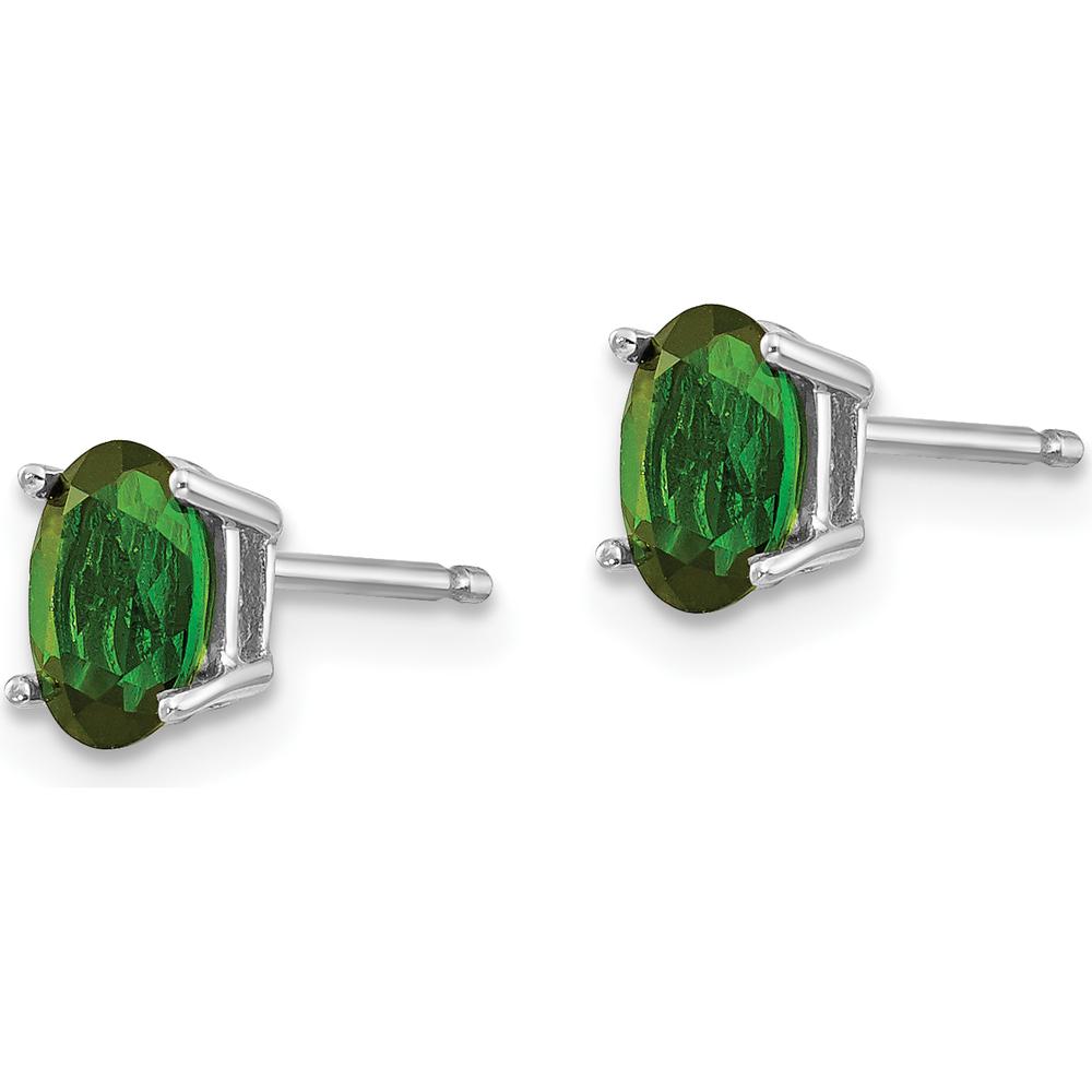 14K White Gold Green Tourmaline Stud Earrings - 0.47 Carat Total Carat Weight by Monteluci Fine Jewelry