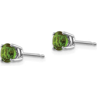 14K White Gold Green Tourmaline Stud Earrings - 0.48 Carat Total Gem Weight by Monteluci Fine Jewelry