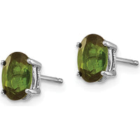 14K White Gold Green Tourmaline Stud Earrings - 0.79 Carat Total Gem Weight by Monteluci Fine Jewelry