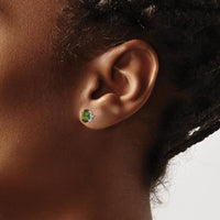 14K White Gold Green Tourmaline Stud Earrings - 0.79 Carat Total Gem Weight by Monteluci Fine Jewelry