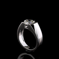 14K White Gold Half-Bezel Round Brilliant Lab Diamond Solitaire Ring - 2.93 Carat Total Weight, E-F Color VS1 Clarity, IGI Certified - Covaloro Fine Jewelry