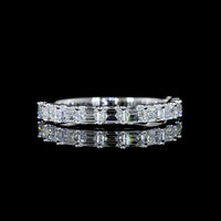 14K White Gold Half Eternity Band with 11 East-West Set Emerald Cut Lab Diamonds - 1.16 Carat Total Weight - Covaloro Fine Jewelry