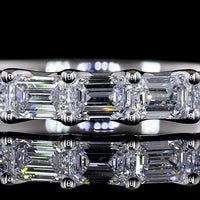 14K White Gold Half Eternity Band with 11 East-West Set Emerald Cut Lab Diamonds - 1.16 Carat Total Weight - Covaloro Fine Jewelry