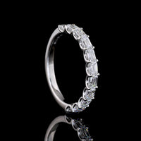 14K White Gold Half Eternity Band with 11 East-West Set Emerald Cut Lab Diamonds - 1.16 Carat Total Weight - Covaloro Fine Jewelry