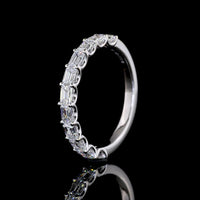 14K White Gold Half Eternity Band with 11 East-West Set Emerald Cut Lab Diamonds - 1.16 Carat Total Weight - Covaloro Fine Jewelry