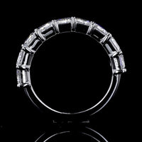 14K White Gold Half Eternity Band with 11 Emerald Cut Lab Diamonds - 5.05 Carats Total Diamond Weight, E-F Color VVS2 Clarity - Covaloro Fine Jewelry